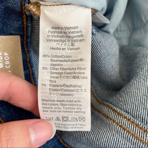 NWT Madewell Slim Wide-Leg Crop High Rise Jeans in Reggie Wash Size 29 - Picture 4 of 10